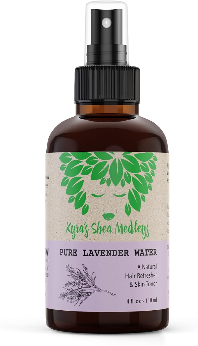 Multiuse Lavender Water Toner Mist for Face, Body, and Hair - Pure Distilled Lavender Water Spray - Soothes and Hydrates Skin, Scalp, Hair, & Nails - 4 oz
