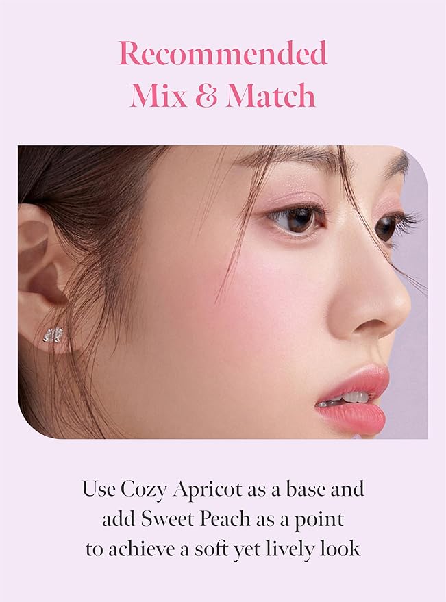 Soft Blur Cheek 02 Cozy Apricot, Silky Air-Blur Powder Blush for Smooth Pore Blurring Finish, Lightweight Buildable Color, Natural Radiance, Long-Lasting Wear, Soft Blush, Korean Makeup