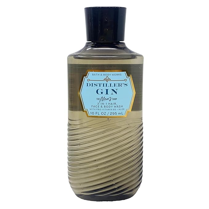 Bath & Body Works Distiller's Gin 3 Pack Body Wash Bundle with a Charcoal Scrub Bar Soap