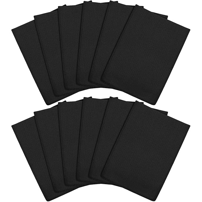 Tatuo 12 Pieces Korean Exfoliating Mitt Glove Italy Towel Body Skin Scrubber Exfoliating Scrubber for Remove Dead Skin Washcloth Korean(Small,Black)