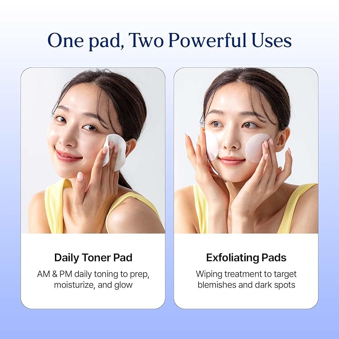 I’M SEOUL Toner Pads Hydrating Moisture Pads with Ectoin, Beta-Glucan, LHA, Hyal-Microsome for All Skin Types Korean Skincare 60 Count 8.11 fl oz