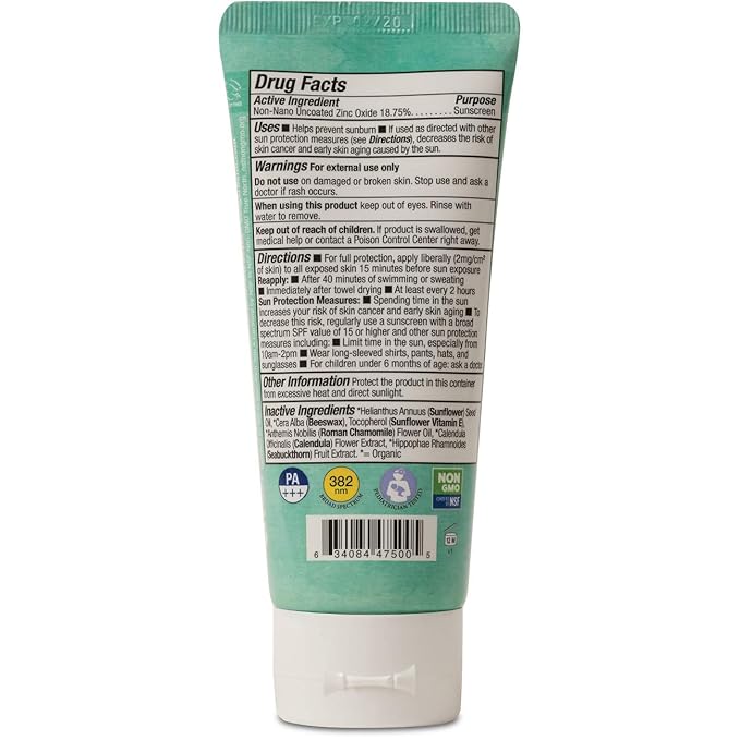 Badger - SPF 30 Baby SunscreenCream with Zinc Oxide - Broad Spectrum & Water Resistant, Reef Safe Sunscreen, Natural Mineral Sunscreen with Organic Ingredients 2.9 fl oz