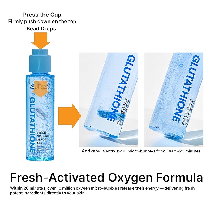 AURAS Activated Bakuchiol Serum Mist (0.1% / 1,000 ppm), Fresh-Mixed Retinol Alternative Spray Serum for Sensitive Skin • Pore Tightening • Elasticity Korean Skincare 3.4 fl oz