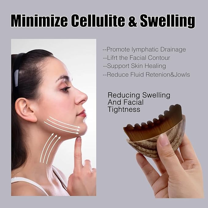 Lymphatic Contour Face Brush, Lymphatic Drainage Massager for Face, Ergonomically Designed to Fit The Skin Precisely.