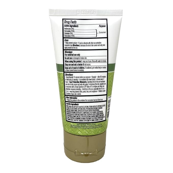 Bath & Body Works Waikiki Beach Coconut SPF 50 Sunscreen Lotion 2 Pack Travel Size with a Natural Oats Sample Soap