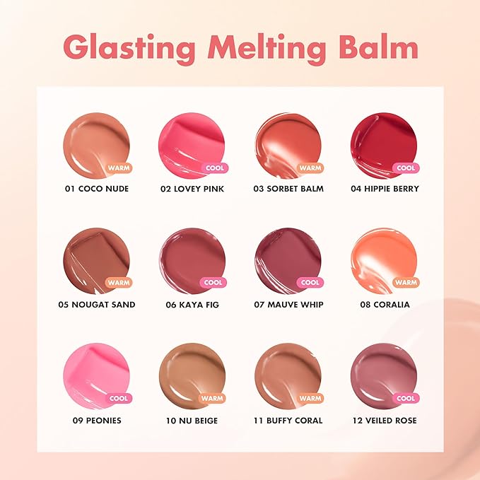 rom&nd GLASTING MELTING BALM 04 HIPPIE BERRY - K-Beauty Hydrating Lip Gloss Stick for Crystal Water-Gloss Shine, Vivid Long-Lasting Tint & Plump, Non-Sticky Comfort