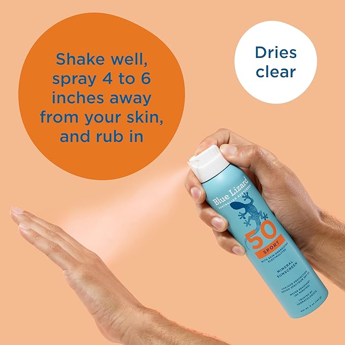 BLUE LIZARD Mineral Sunscreen Spray, SPF 50+ | Water-Resistant | Zinc Oxide Formula | 5 fl oz Pack of 2 | Vegan