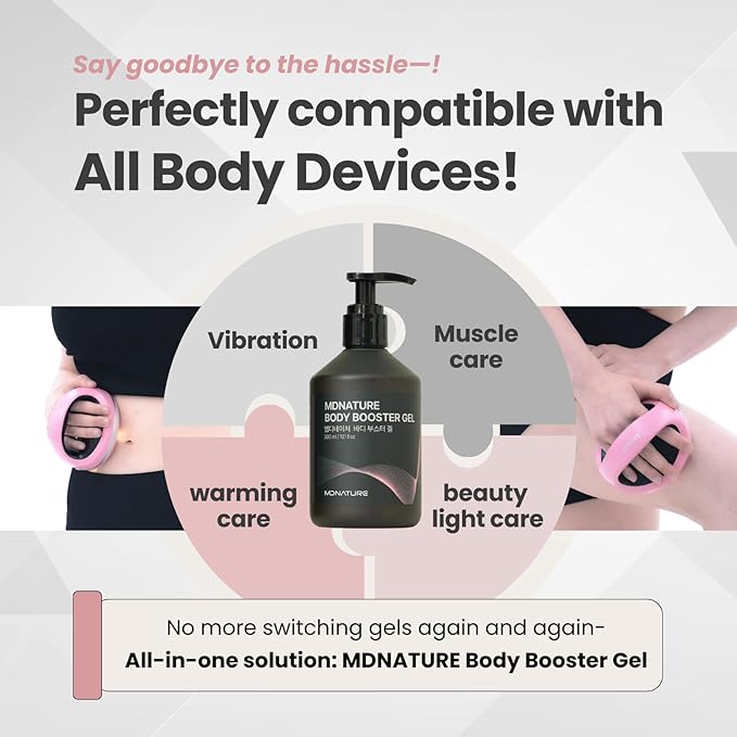 Body Booster Gel for Beauty Devices – Massage Gel for Firming, Toning & Smoothing | Ideal for Use with Massage Devices or Manual Massage | Appearance of Cellulite | 300ml / 10 fl oz