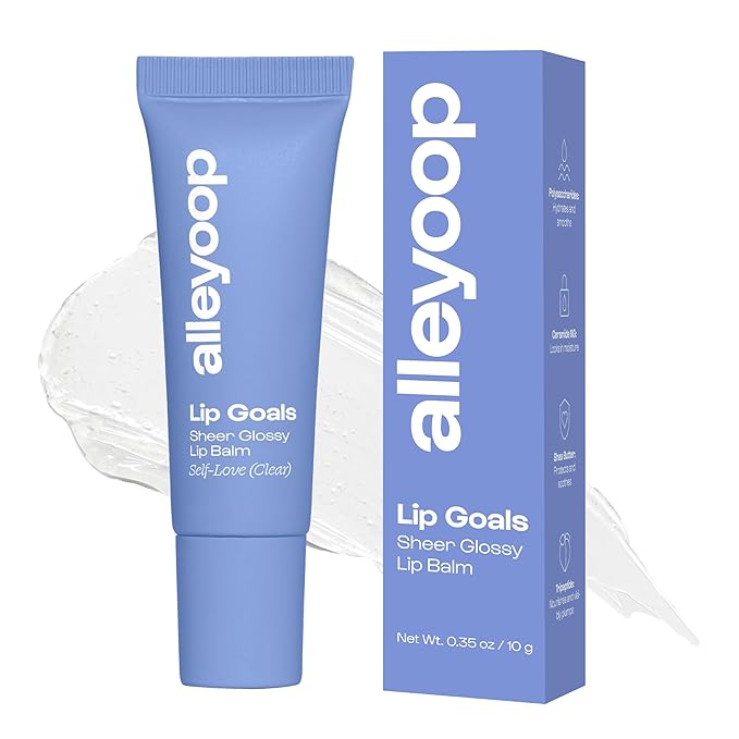Alleyoop Lip Goals – Moisturizing Lip Balm for Women, Hydrating Lip Care for Dry Lips with Clean Vegan Ingredients, Everyday Treatment for Smooth, Soft, Nourished Lips, Clear