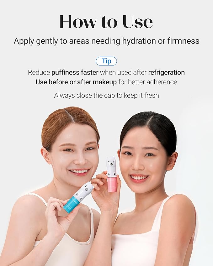THESAEM Iceland Hydrating Eye Stick Bundle - 2 Pack (Hydrating + Peptide) 0.38 oz each - Cooling Balm for Dark Circles, Puffiness & Wrinkles - Under Eye Treatment with Niacinamide & 5-Peptide Complex