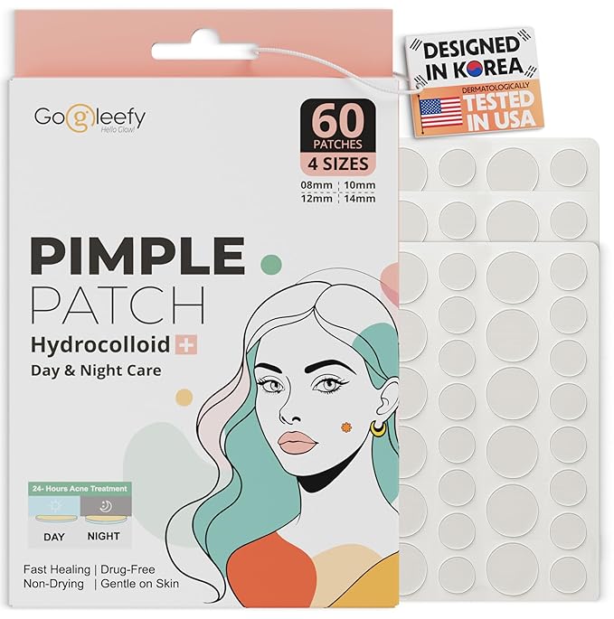 Pimple Patches for Face – Day & Night Acne Patches for Fast Healing, Skin Clarity – Invisible Hydrocolloid Patches, Waterproof Spot Treatment – All Skin Types Zit Patches of 60/120/180