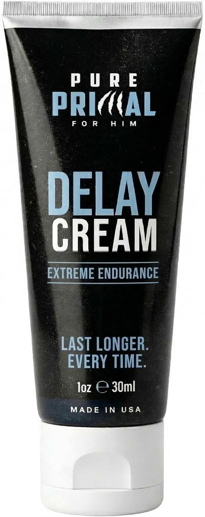 Pure Primal Delay Cream for Men, Enhances Endurance to Last Longer in Bed - 7.5% Benzocaine - No Mess Choice Over Delay Spray - Retardantes para Caballeros - 1oz