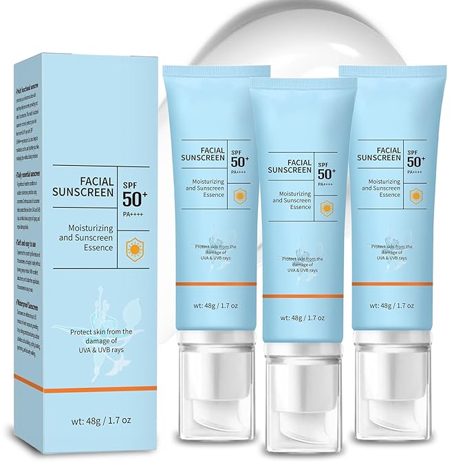 Clear Face Sunscreen SPF 50 Oil-Free, Non-Greasy Facial Sunscreen for Sensitive Skin & Acne-Prone, Hydration, Broad Spectrum UVA/UVB, Water-Resistant 80 Min, No White Cast, Reef-Safe & Vegan (3)