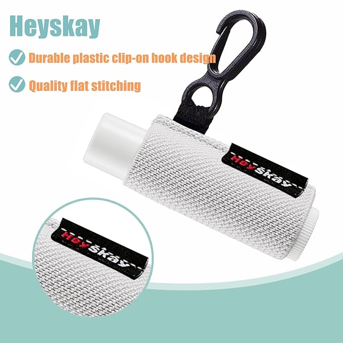 HEYSKAY 3PCS Lip Balm Holder Sleeves Keychain Lipstick Holder Key Chain Lip Gloss Holder Keychain Chapstick Elastic Sleeves