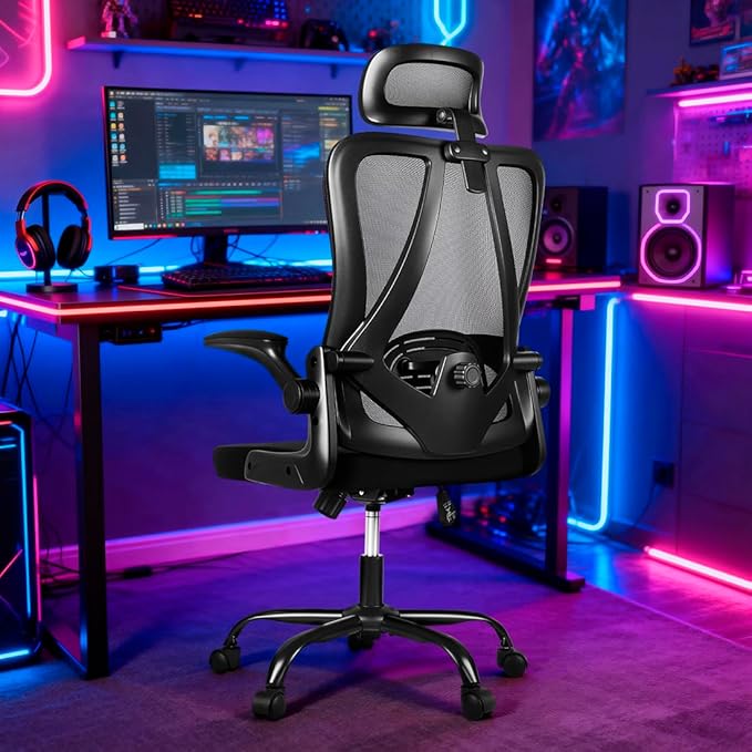 Ergonomic Office Chair, 400 LBS Office Chair Computer Rolling Comfortable Gaming Mesh Office Chair with Adjustable Lumbar Support High Back Desk Chair for Home Work (Lower)