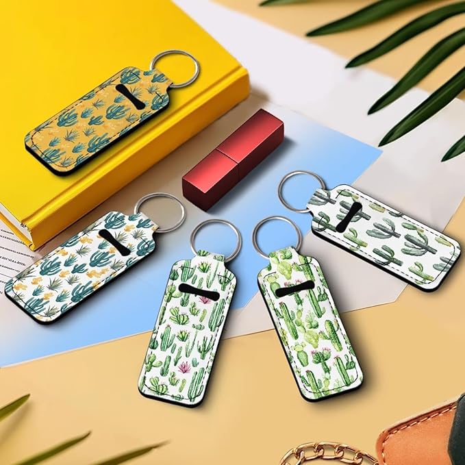 Pensura Chapstick Holder Keychain Fashion 5 Pcs Car Keychain Holder Portable Chapstick Holder Keep from Scratched and Dust