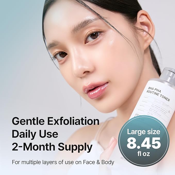MEDITHERAPY BHA PHA Routine Toner – Gentle Daily Exfoliating with 2% PHA & 0.49% BHA, Hydrating Water Toner for Smooth Texture, Clear Pores & Better Absorption, Fragrance-Free