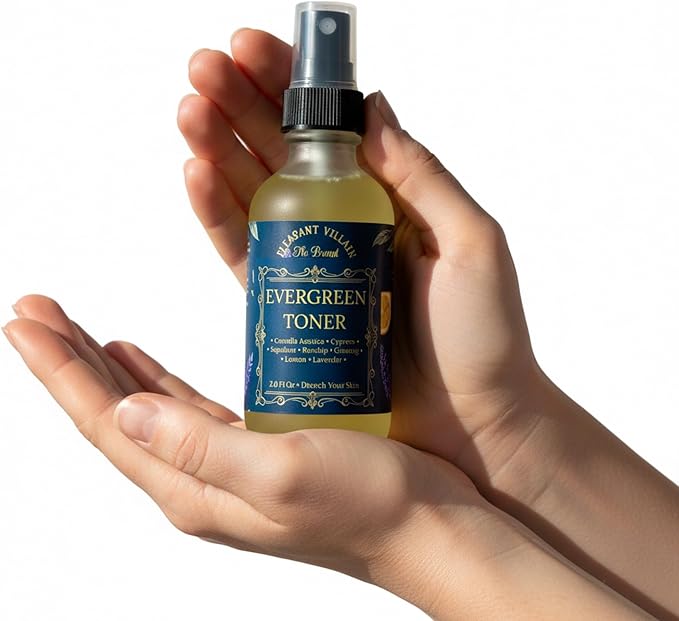 Evergreen Facial Toner 2.0 FL Oz Nourishing Skin Flooding Natural Formula with Centella Asiatica, Rosehip and Ginseng