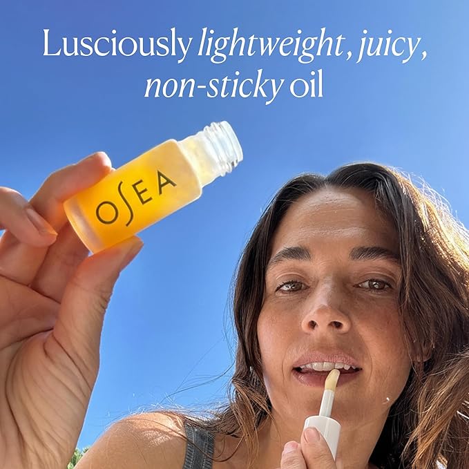 OSEA Hyaluronic Lip Oil Booster – Clean Beauty Lip Oil for Plump, Glossy, Hydrated Lips – Nourishing Seaweed & Meadowfoam Oil – Vegan, Non-Sticky, High-Shine Finish | Hydrates, Plumps, Smooths