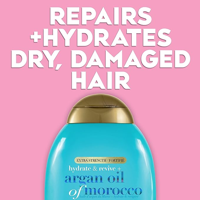 OGX Brand Extra Strength Hydrate & Repair Conditioner, 13 Fl Oz (Pack of 2), Infused with Cold-Pressed Argan Oil of Morocco for Dry, Damaged Hair, Paraben-Free, Sulfate-Free Surfactants