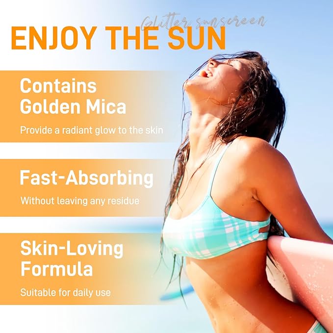 SPF 50 Sunscreen Body Glow Oil – Rose Gold Mica & Coconut Oil, Broad Spectrum Water Resistant Moisturizer, Lightweight Shimmer for Beach & Daily Use (Electrum)