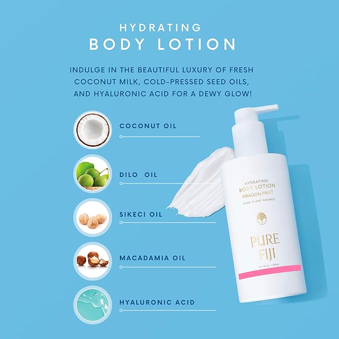 PURE FIJI Hydrating Body Lotion, Dragon Fruit (10.14 Fl.Oz /300ml)