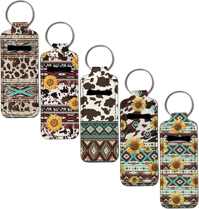 Pensura Chapstick Holder Keychain Fashion 5 Pcs Car Keychain Holder Portable Chapstick Holder Keep from Scratched and Dust