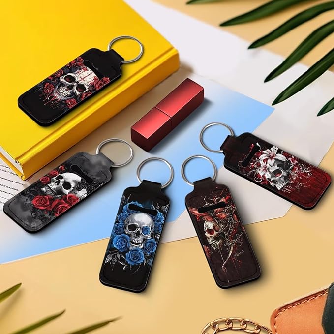 Pensura Chapstick Holder Keychain Fashion 5 Pcs Car Keychain Holder Portable Chapstick Holder Keep from Scratched and Dust
