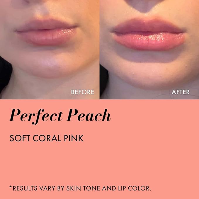 Tinted Lip Balm – Anti-Wrinkle Lip Treatment with Deep Hydration & Long-Lasting Moisture. Natural Skincare with Cold Pressed oils – Clean, Non-Toxic Lip Care – 002 Peach Perfect