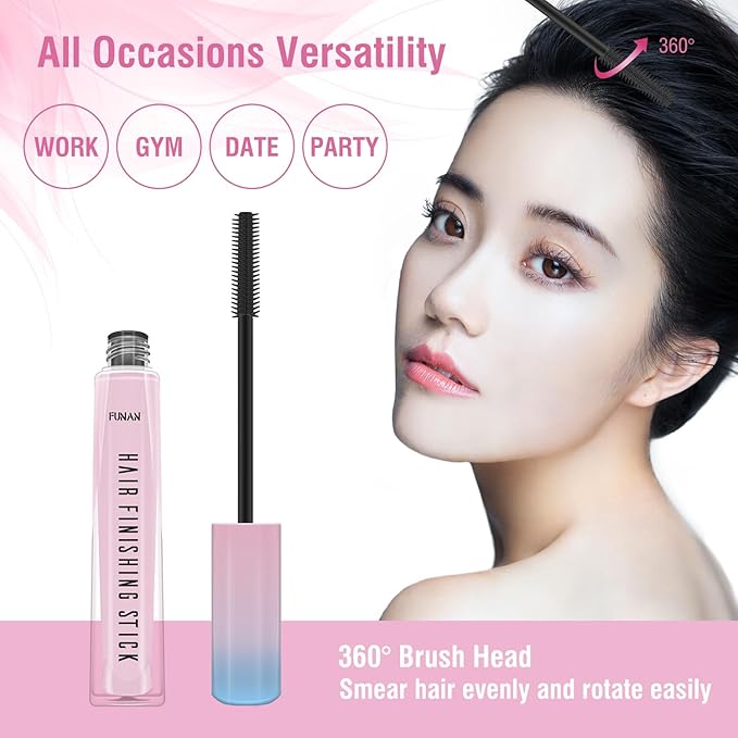 Hair Finishing Stick 2 Pack for Small Broken Hair Cream/Gel for Women Naturally Refreshing, Non-Greasy and Non-Sticky