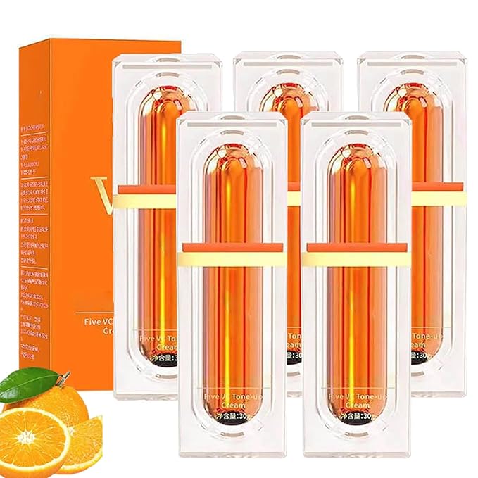 Five Vitamin C Natural Makeup Cream - Swarous Multi-VC Natural Makeup Cream, Swarous Vitamin C Makeup Tone up Cream Korean, Five Vitamin C Tone-Up Cream, Moisturizing Face Cream BB Cream (5 PCS)