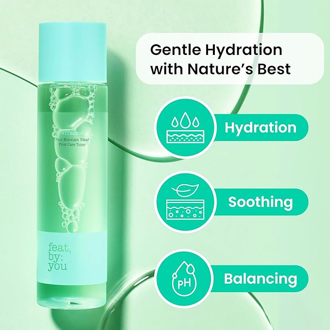 Feat By You ViTassie Pure Mountain Water First Care Toner - (5.41 FL OZ) Hydrating Toner for Face with Vitamin C & Hyaluronic Acid, Korean Skin Care Pore Minimizer Facial Toner, Vegan, Made in Korea
