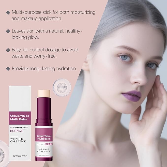 2 Pcs Calcium Multi Balm,Anti-aging Firming & Sagging Wrinkle Care Collagen Calcium Multi Stick.