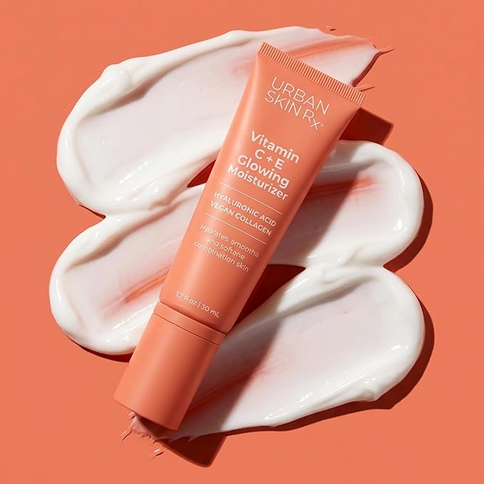 Urban Skin Rx® Vitamin C + E Glowing Moisturizer, Lightweight Antioxidant-Rich Daily Moisturizer for Combination Skin, Multi-Vitamin Complex Smooths Texture & Reduces Appearance of Wrinkles, 1.7 Oz