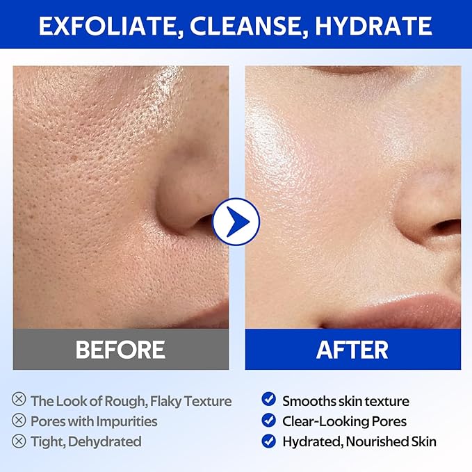dewyhour Cleansing Face Pads, Gentle Exfoliation Toner Pads for Face with AHA & BHA – Korean Skin Care Moisturizing Dual-Sided Textured Pad Sensitive Skin