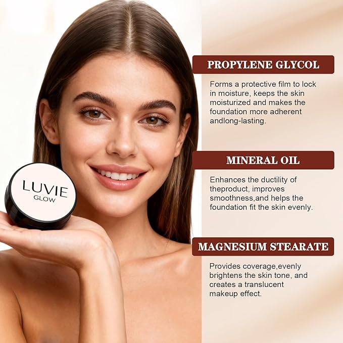 Cushion Foundation/Mushroom Head Air Cushion BB Cream/Long Lasting Hydrating Light Coverage for All Skin Types, Natural Color/Luvie (Lvory)