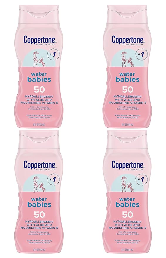 Coppertone Water Babies Non-Irritating Lotion with SPF 50 (Pack of 4)