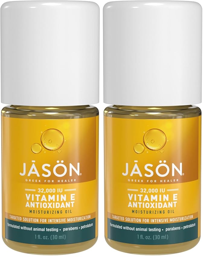 JASON Vitamin E 32,000 IU Moisturizing Oil, For Targeted Solutions, 1 Fluid Ounces (Pack of 2)