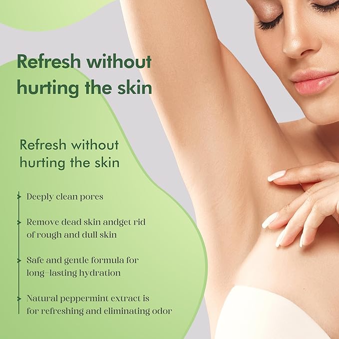 Armpit Detox and Scrub with Shea Butter and Coconut 8.82oz-Exfoliating Scrub with Natural Ingredients for Removing Odor, Deep Cleansing and Exfoliating, also for Legs, Knee, Feet, Hands, Body