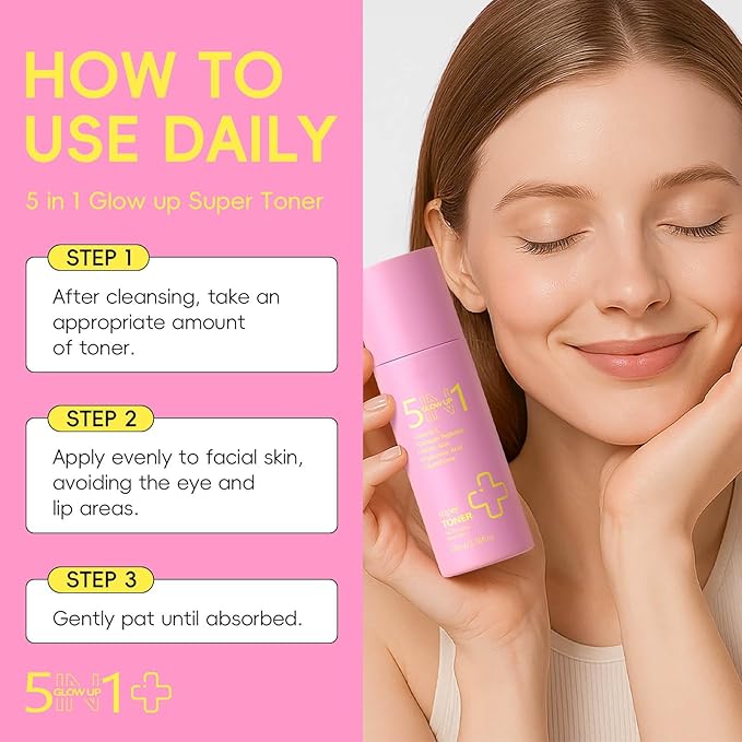 5-in-1 Toner, Refreshing Facial Toner, Hydrating, Pore Minimizing, Balancing, Lightweight & Fast-Absorbing, Smooth & Youthful Glow – Gentle for All Skin Types 3.53 oz