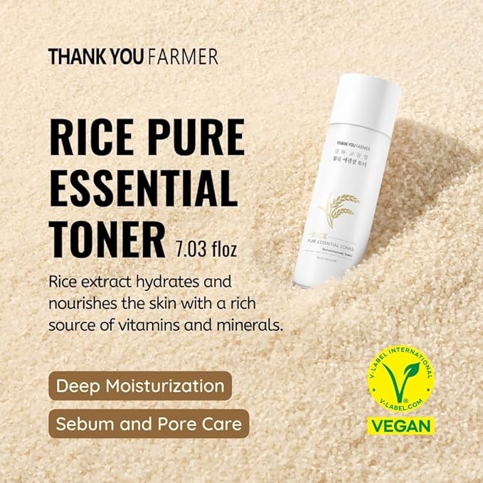 THANKYOU FARMER Rice Clay Foam Cleanser + Rice Essential Toner + Barrier Capsule Cream