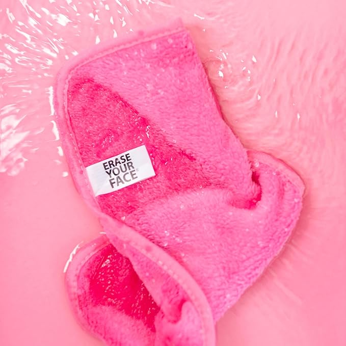 ERASE YOUR FACE Reusable Makeup Remover Cloths - Microfiber Face Towels to Cleanse & Remove Makeup - Water Activated for Sensitive Skin - Black & Animal Print (2 Count)