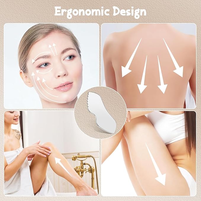 Gua Sha Facial Tools Guasha for Face - 1Pcs Stainless Steel Gua Sha Tool - Massager Tool for Jawline & Chin,Fascia Massage Tool for Face Massage, Lymphatic Drainage Massager s