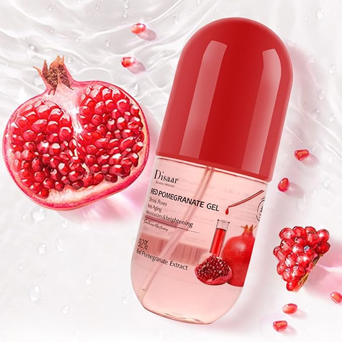 DISAAR Beauty Aloe Vera Gel Cracked Skin Refreshing After Sun Moisturizing 280ml/9.45oz… (Red Pomegranate Gel)