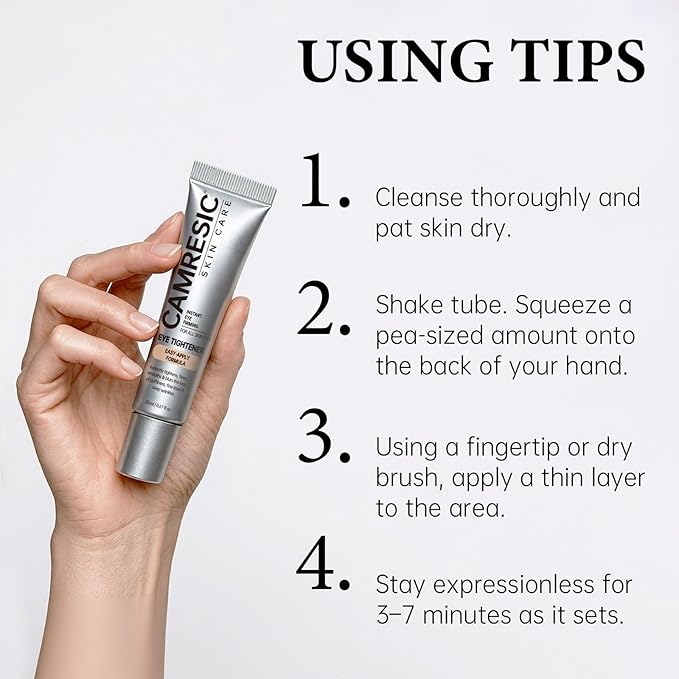 Instant Under Eye Tightener, Instant Firming Temporary Eye Tightener with Brush, Perfection Cream for Fine Lines, Wrinkles & Puffiness, Easy-Wear Formula for All Skin Types