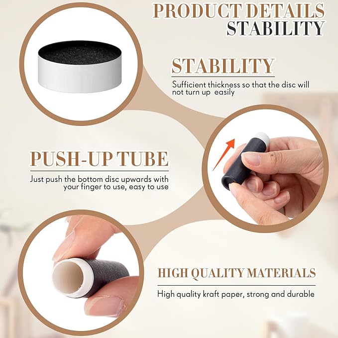 50 Pcs 5g Paperboard Lip Balm Tubes Empty Cardboard Lipstick Tubes Deodorant Sticks Empty Refillable Gloss Perfume Container for DIY for Lipstick, Gloss, Deodorant, Solid Perfume, Black