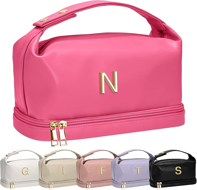Cute Gifts for Preteen, Personalized Makeup Bag with Handle, Cute Gifts for Women Cosmetic Bag with Makeup Brush Organizer, Cute Cosmetic Pouch for Women, Gifts for Friends Female Mom