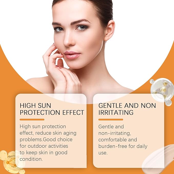 Vitamin C Sunscreen, Sunscreen SPF 40, Long-Lasting Spectrum Sunscreens UVA/UVB Protection, Waterproof & Sweat-Proof, Non-Greasy Lightweight Moisturizing Skin