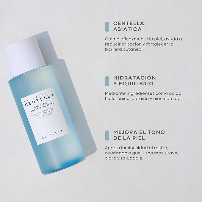 SKIN1004 Hyalu-Cica Balancing Toner, Korean Toner for Deep Hydration with Hyaluronic Acid, Centella Toner for Soothing care, Gentle Exfoliating for Skin Firming, Korean Skin Care, 7.10 fl.oz / 210ml