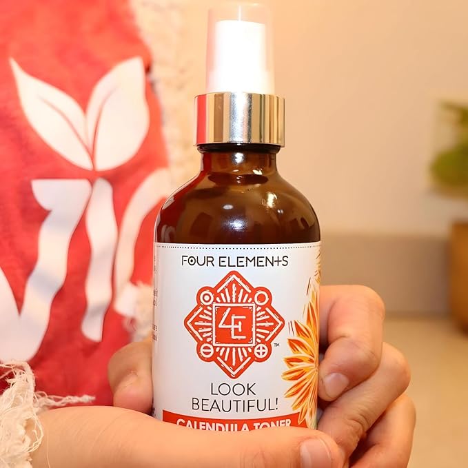 Four Elements 4E Look Beautiful! Calendula Toner, 4 FL OZ - 1st Place Winner in The Luscious Cream and Lotions Category at The International Herb Symposium Product Contest 2023